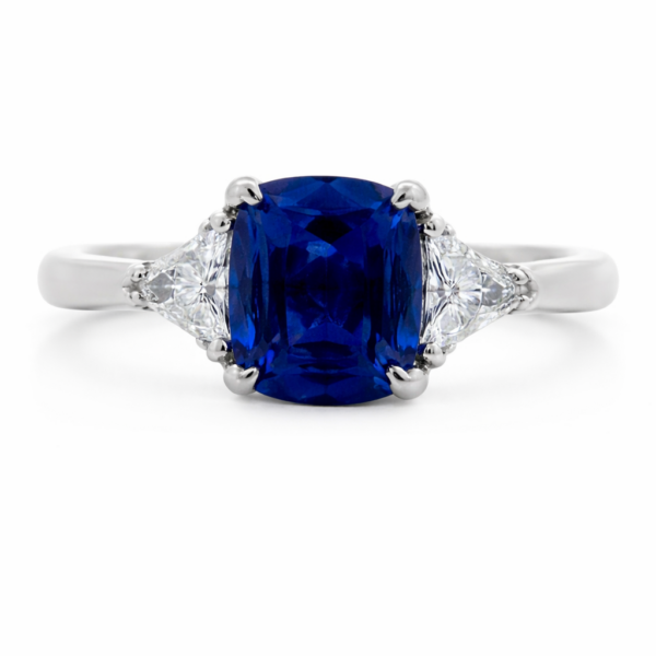 Engagement ring Royal Blue Sapphire , Geretti Sablon