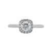 Halo cushion style ring ,white gold